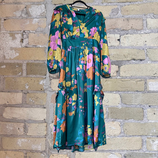 Current Air Green Floral Midi Dress