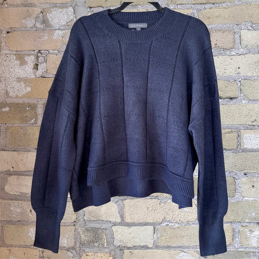 Grade & Gather Texture Grid Knit Sweater