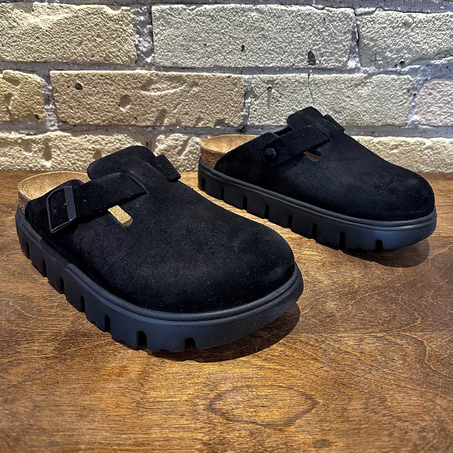 Birkenstock Boston Chunky Suede Black/Black
