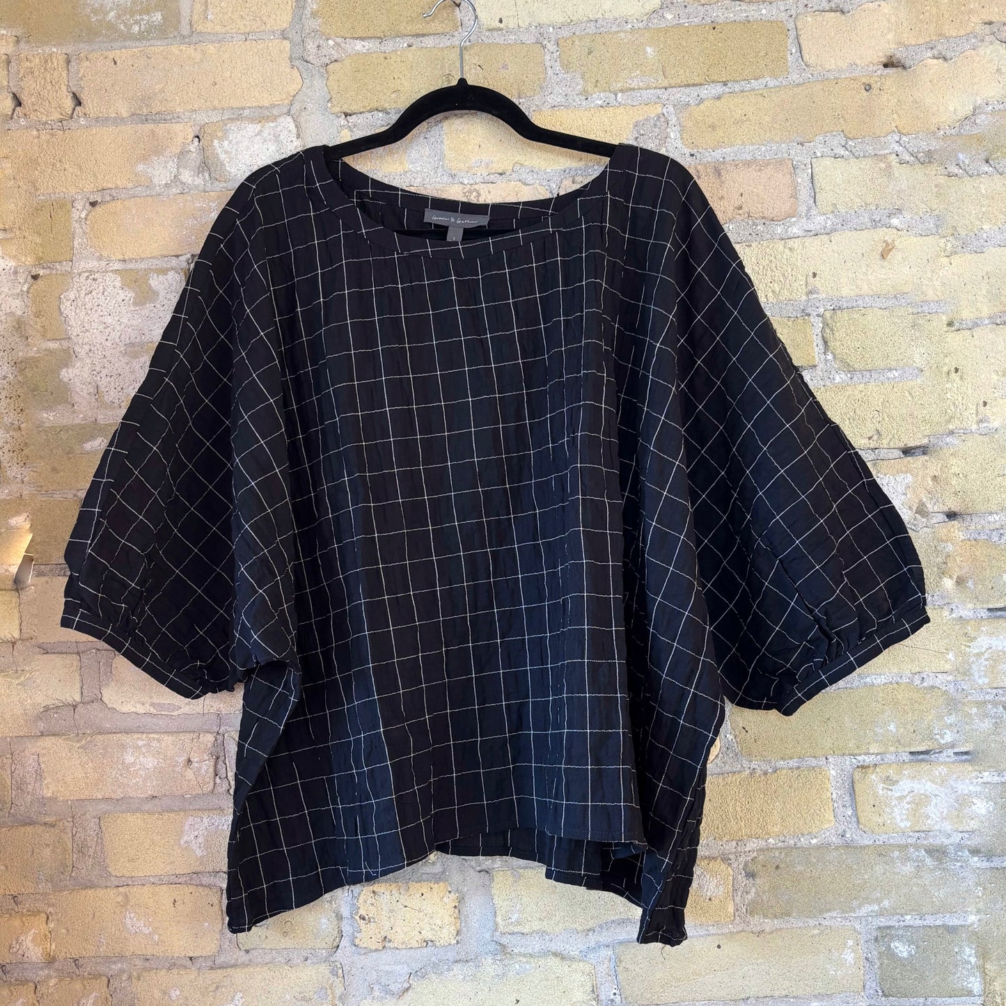 Grade & Gather Gauze Check Print Shirt - shoostore