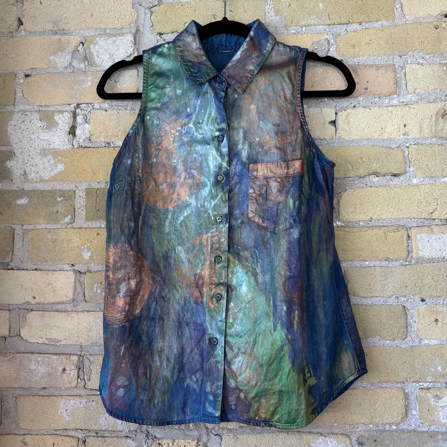 CC x Shoo Painted Denim Sleeveless Shirt