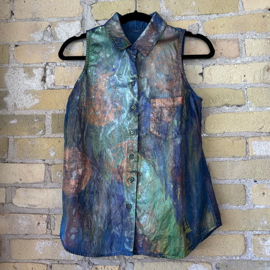CC x Shoo Painted Denim Sleeveless Shirt