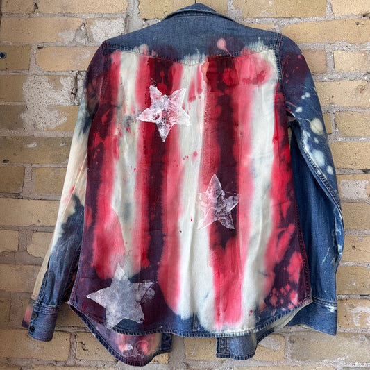 CC x Shoo  Painted Denim Shirt - Flag