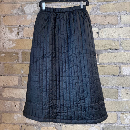 Grade & Gather Quilted Mid Skirt Black