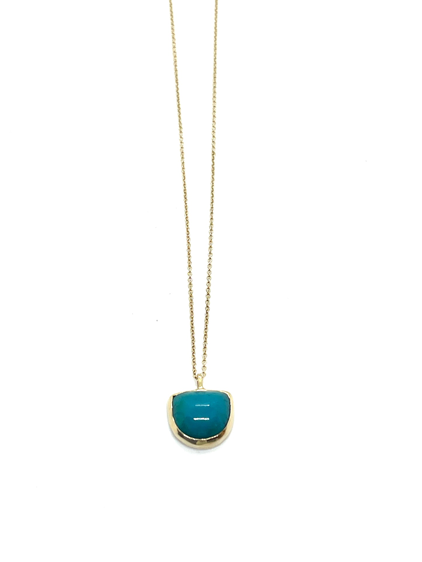14k yellow gold and gem silica necklace