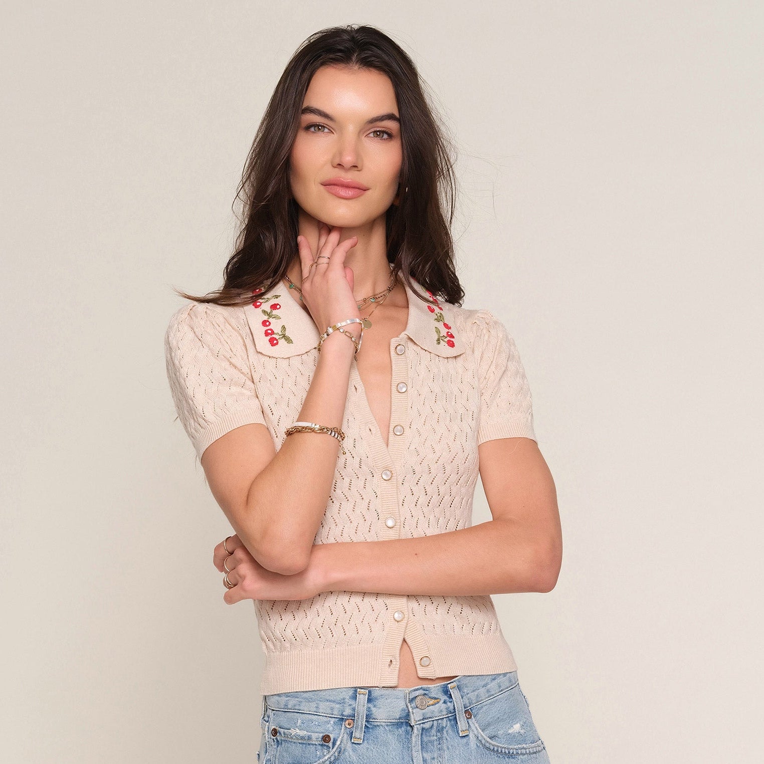 Heartloom Manta Cardi Ecru - shoostore