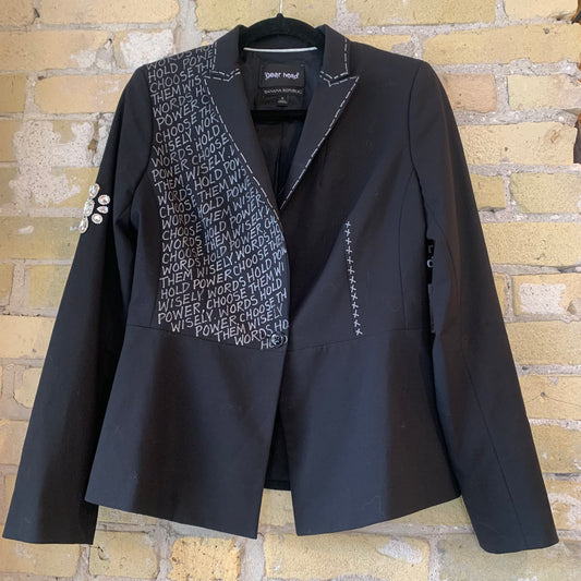 Gearhead Words Peplum Blazer Black