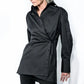 Article X Wrap Button Down Shirt Black