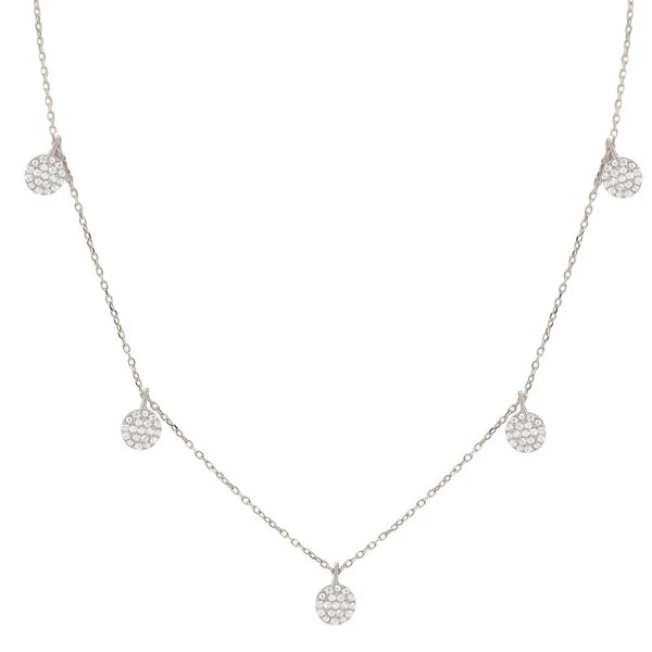 Jen Hansen Tiny Disc Dangle Necklace - Silver