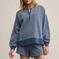 Apollo Striped Sweatshirt In Vintage Indigo