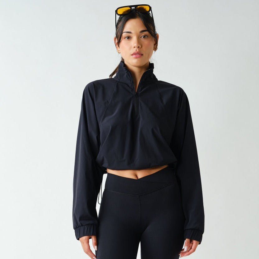 Mono B Sculpt Half Zip Pullover Black - shoostore