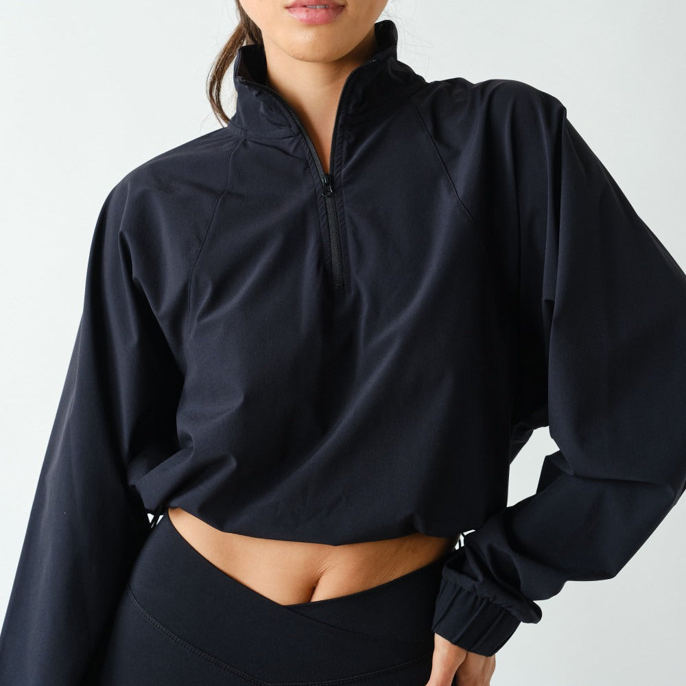 Mono B Sculpt Half Zip Pullover Black - shoostore