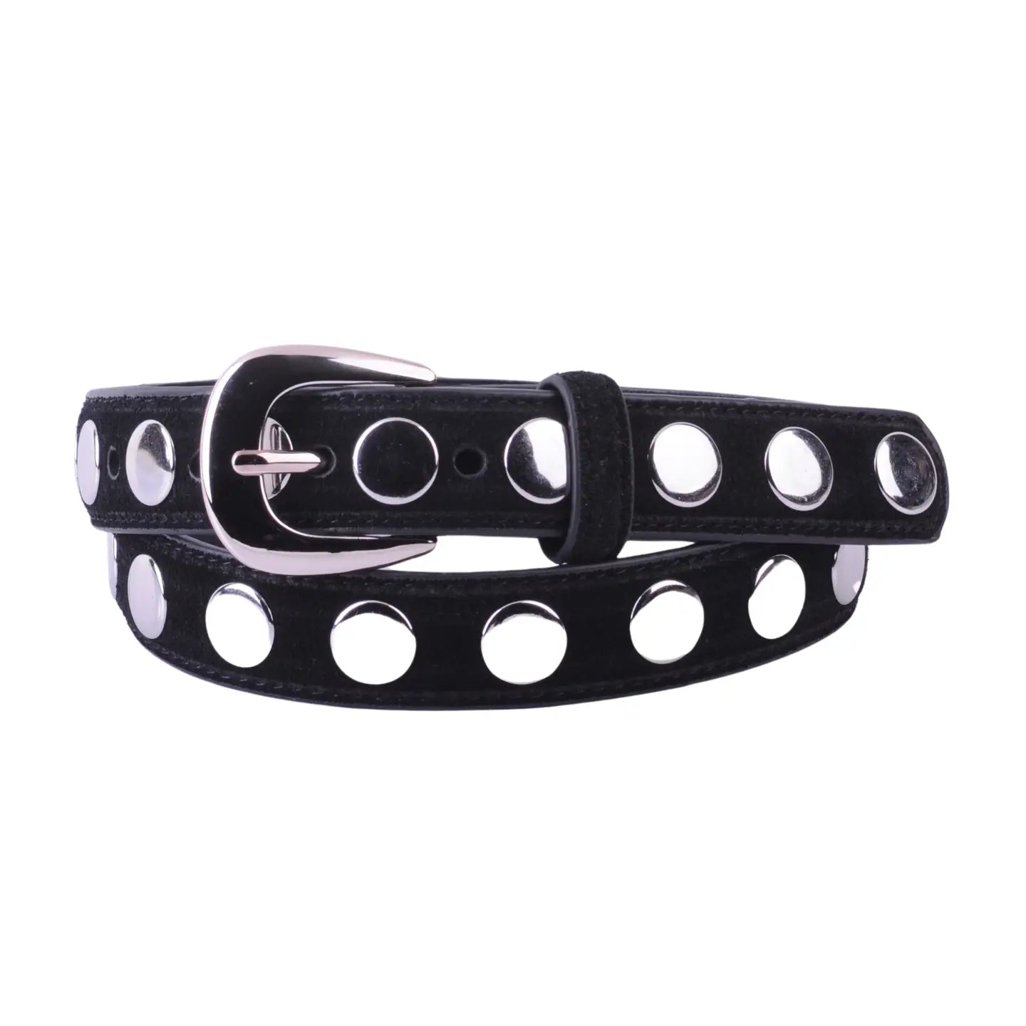 Suede Belt with Wide Studs - shoostore
