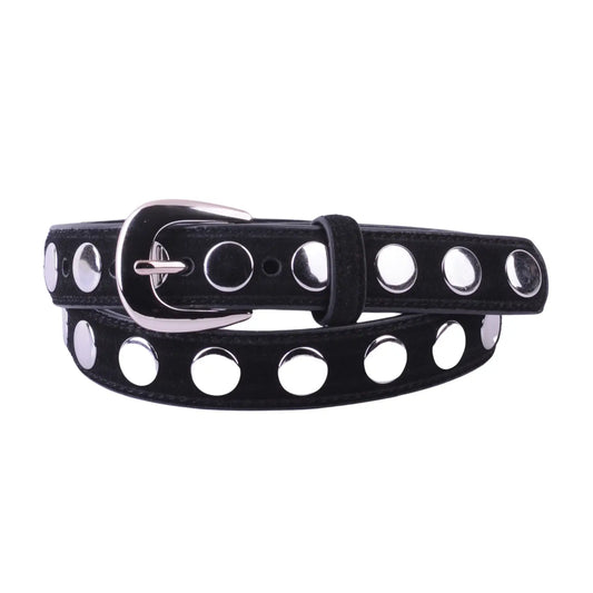Suede Belt with Wide Studs - shoostore