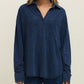 Z Supply Reese Jersey Denim Button Up Indigo - shoostore