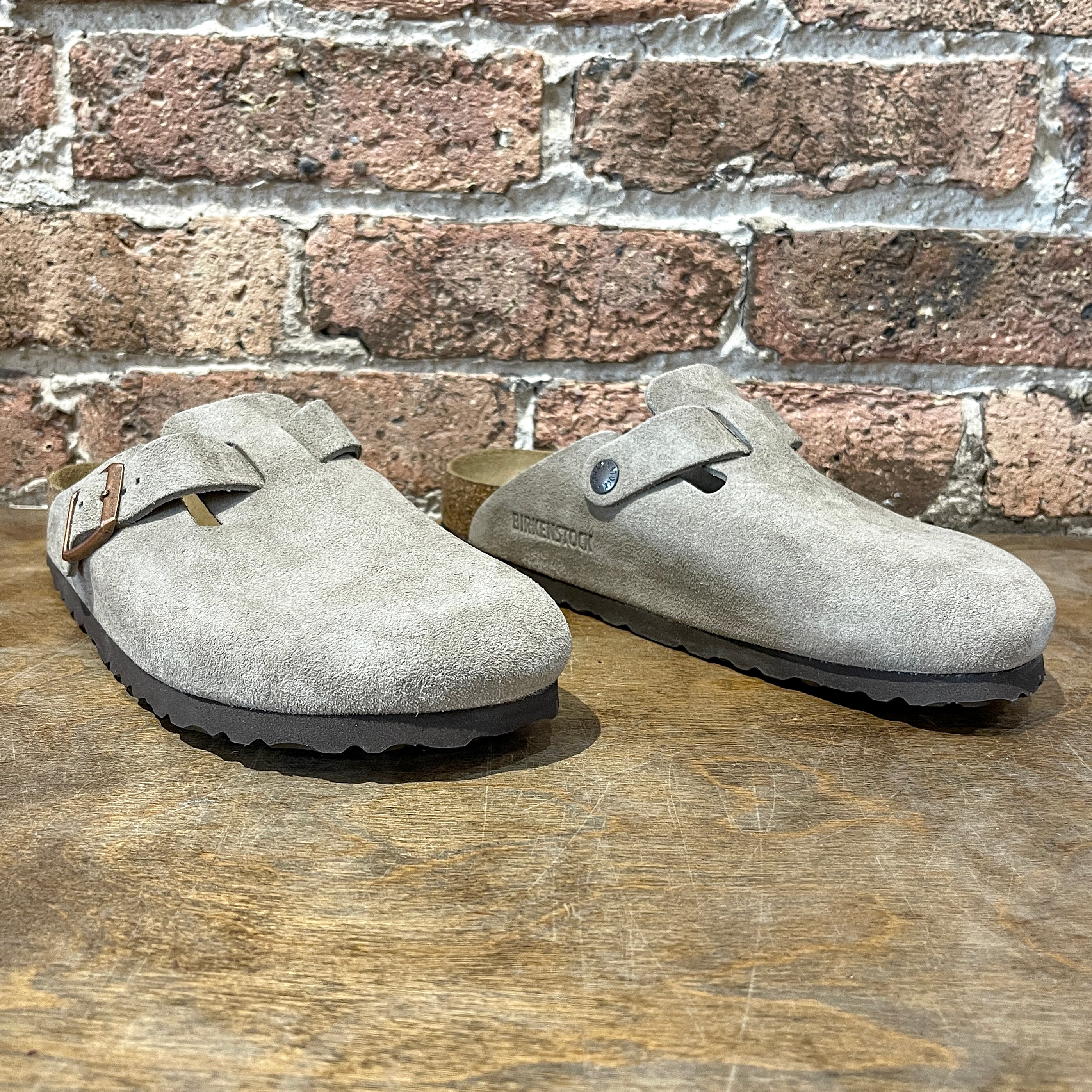 Birkenstock boston grey online suede