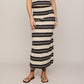 Gail Striped Jersey Midi Skirt - shoostore