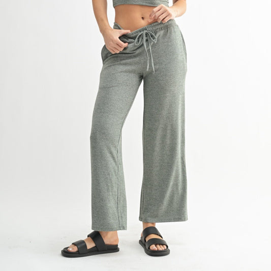 Mono B Brushed Wide Leg Lounge Pants