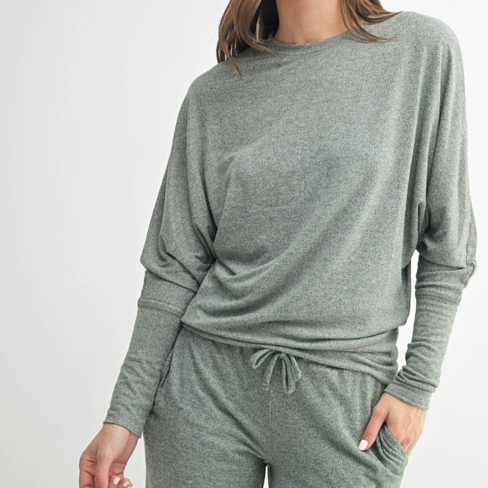 Mono B Dolman Sleeve Top Urban Grey
