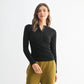 Mono B Long Sleeved Micro Ribbed Henley
