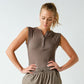 Mono B Micro-Ribbed Henley Tank - shoostore