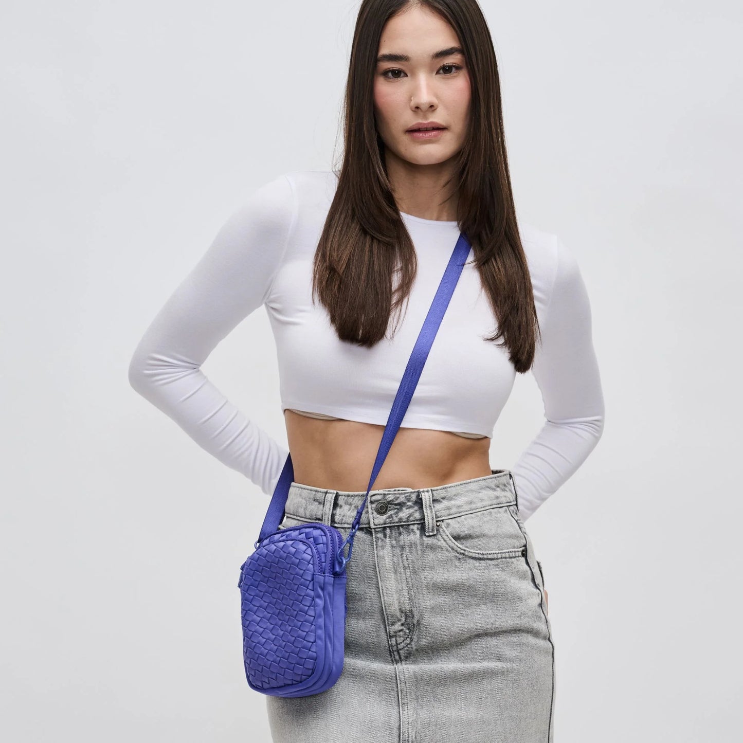 Divide & Conquer - Woven Neoprene Crossbody Periwinkle