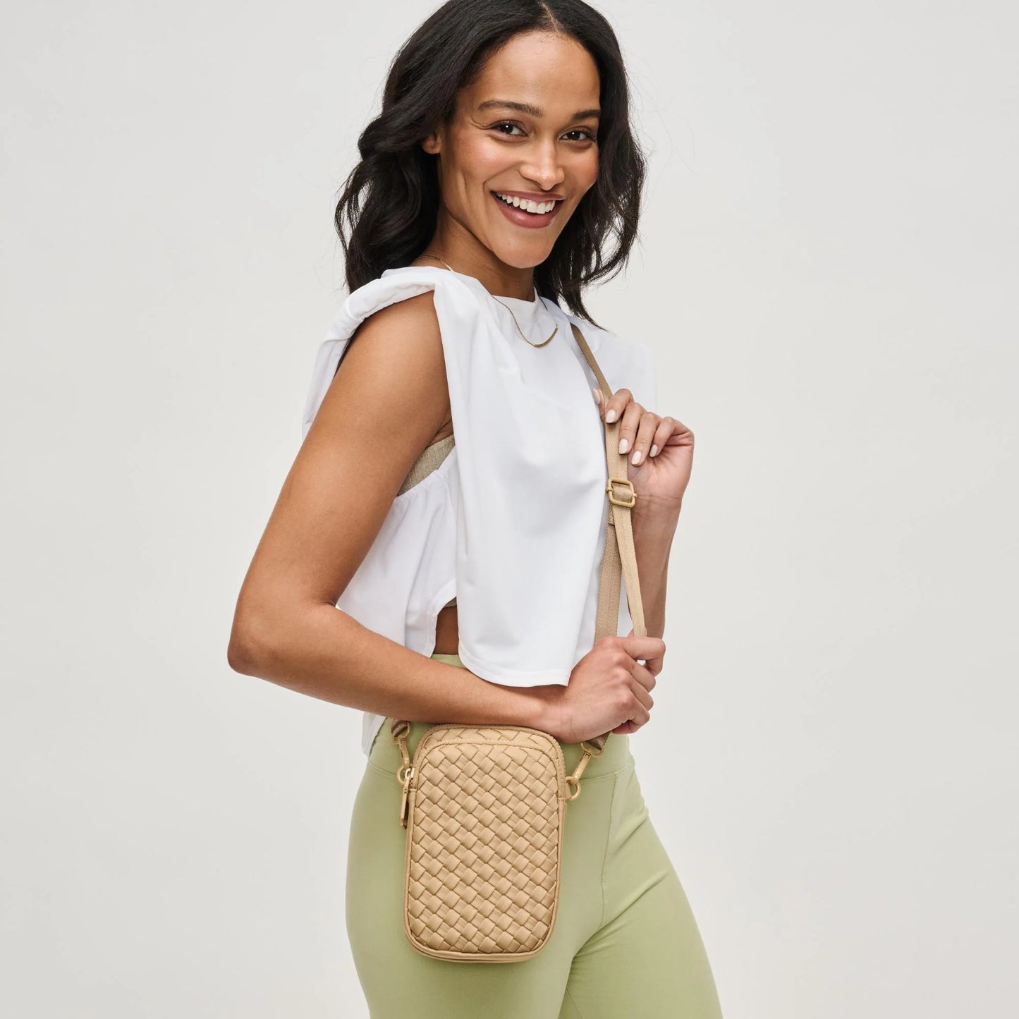 Divide & Conquer - Woven Neoprene Crossbody Nude