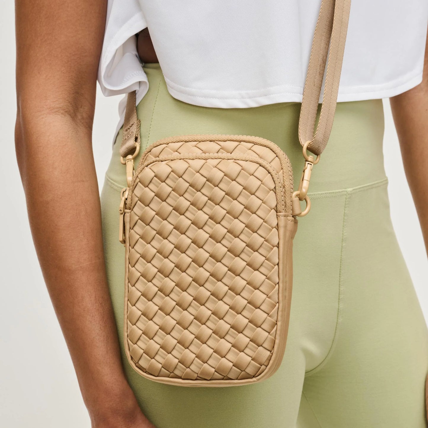 Divide & Conquer - Woven Neoprene Crossbody Nude