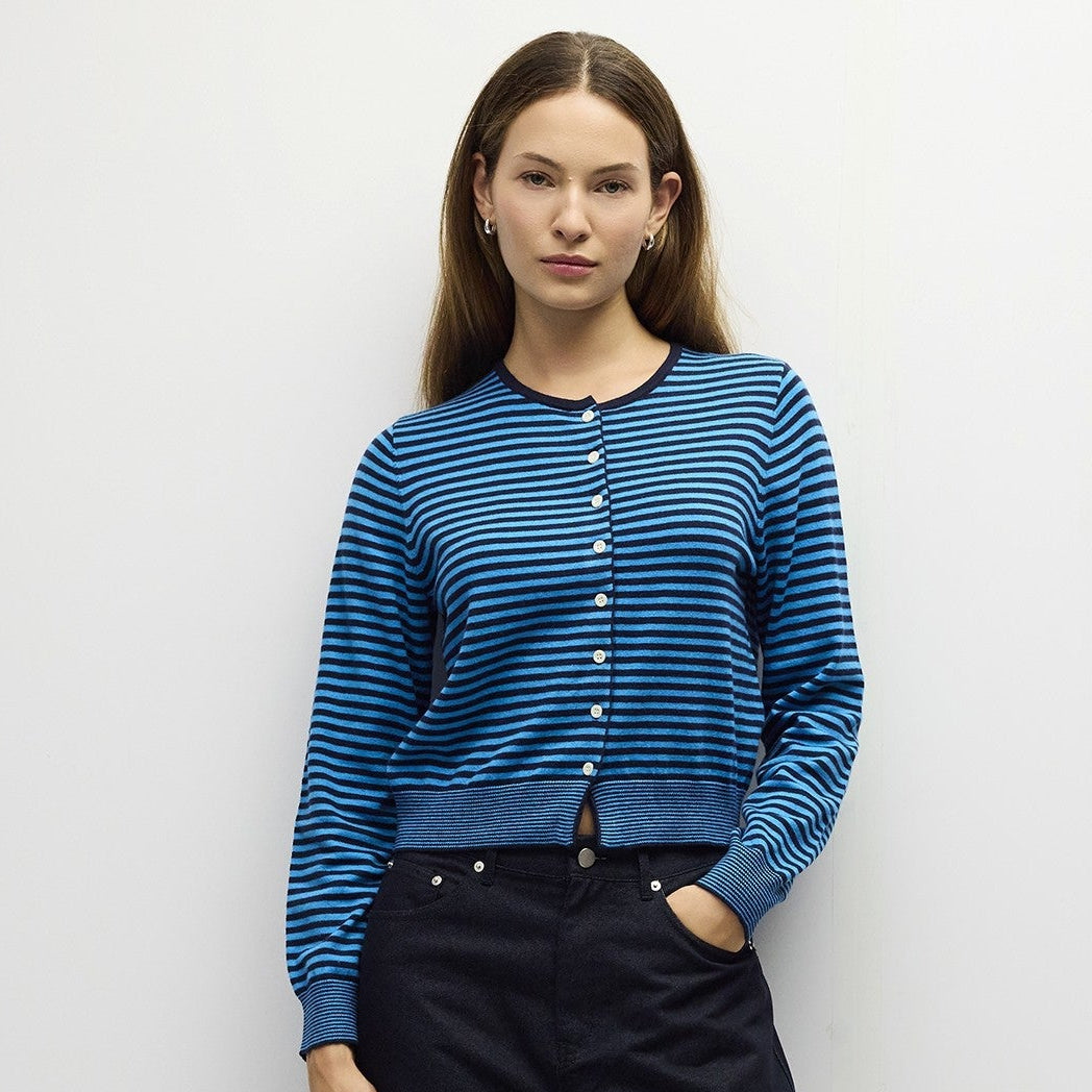 The Montana Cardigan Teal/Navy