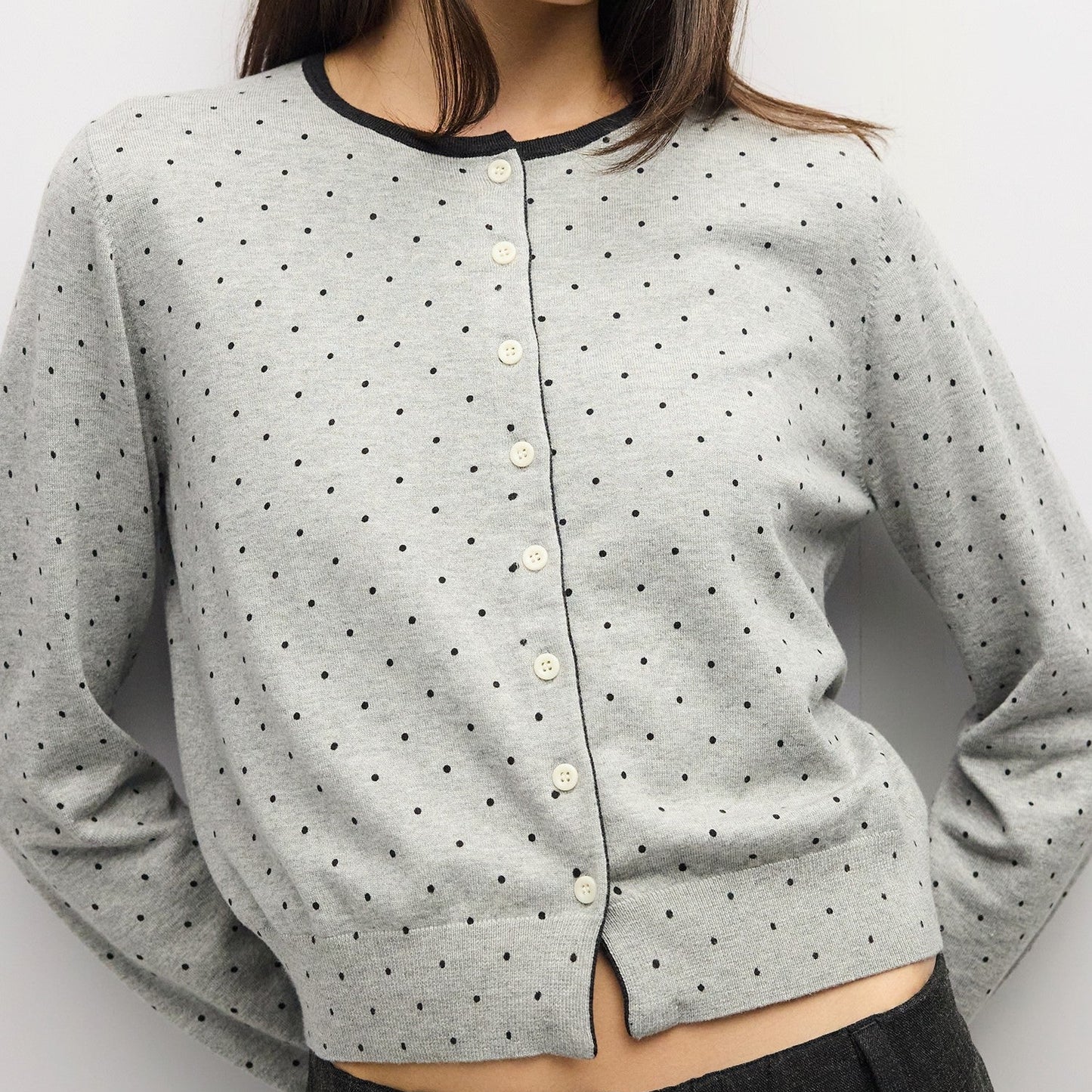 The Caroline Cardigan Grey/Black