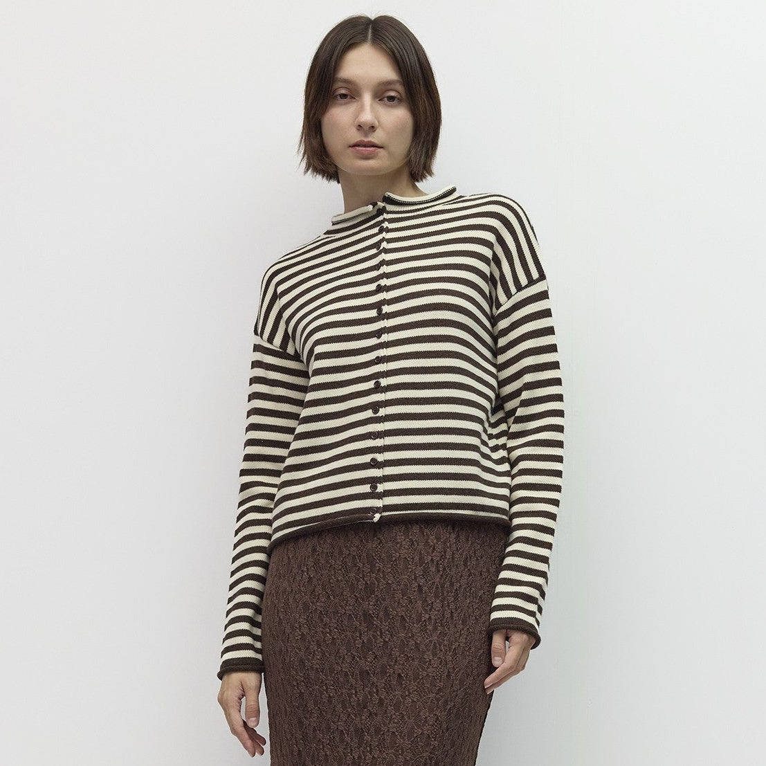 The Cecelia Cardigan Brown/Cream