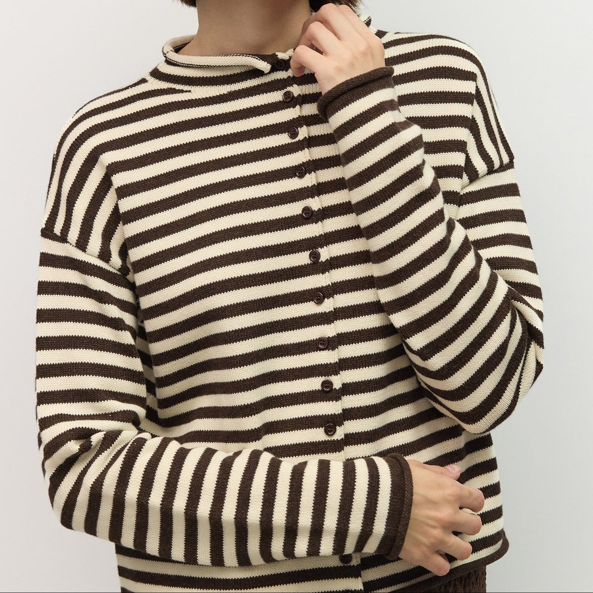 The Cecelia Cardigan Brown/Cream