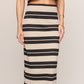 Gail Striped Jersey Midi Skirt - shoostore