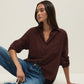 Z Supply Alfie Button Up Shirt Chocolate Cherry - shoostore