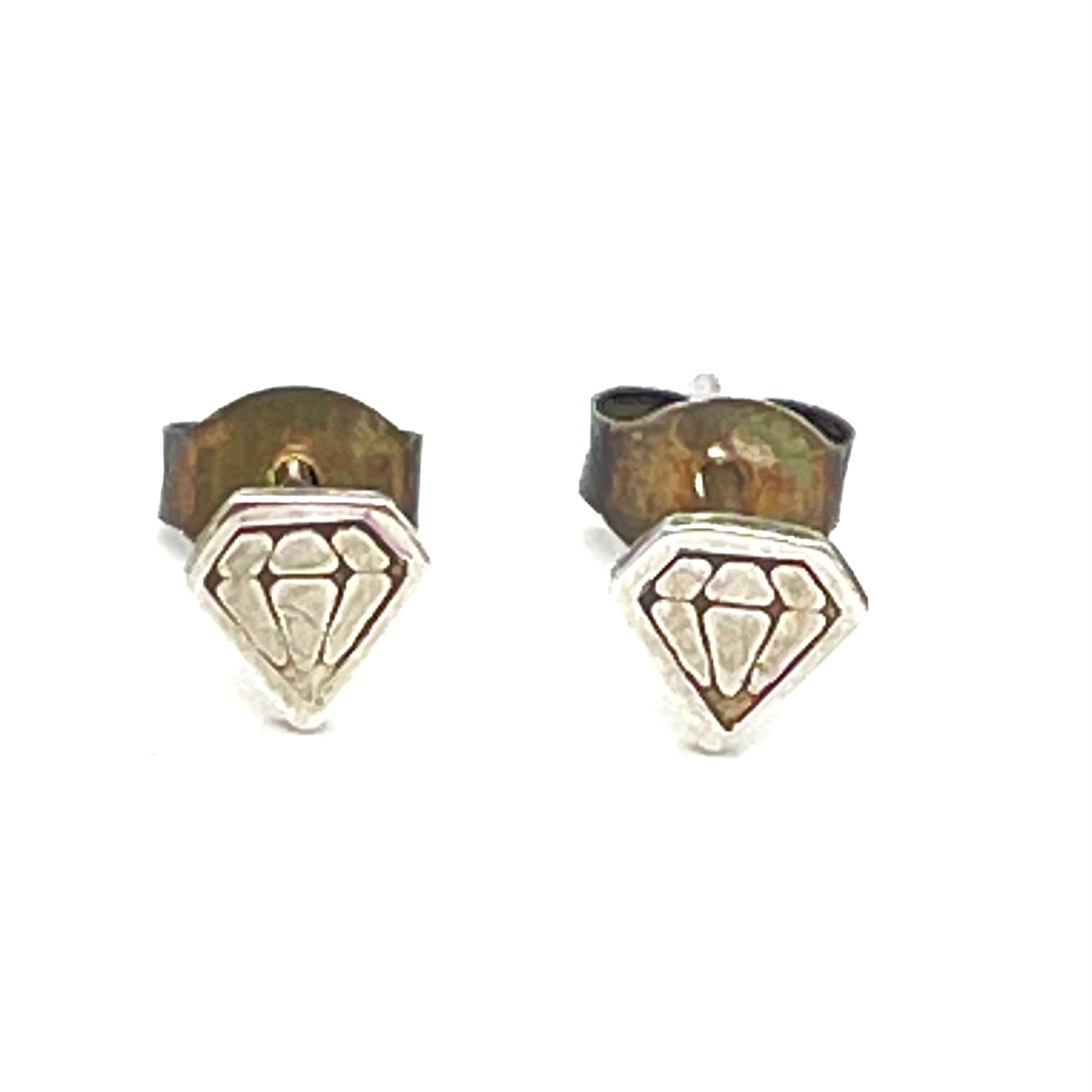 Lacey Fema Jewelry Diamond Stamp Stud Earrings - shoostore