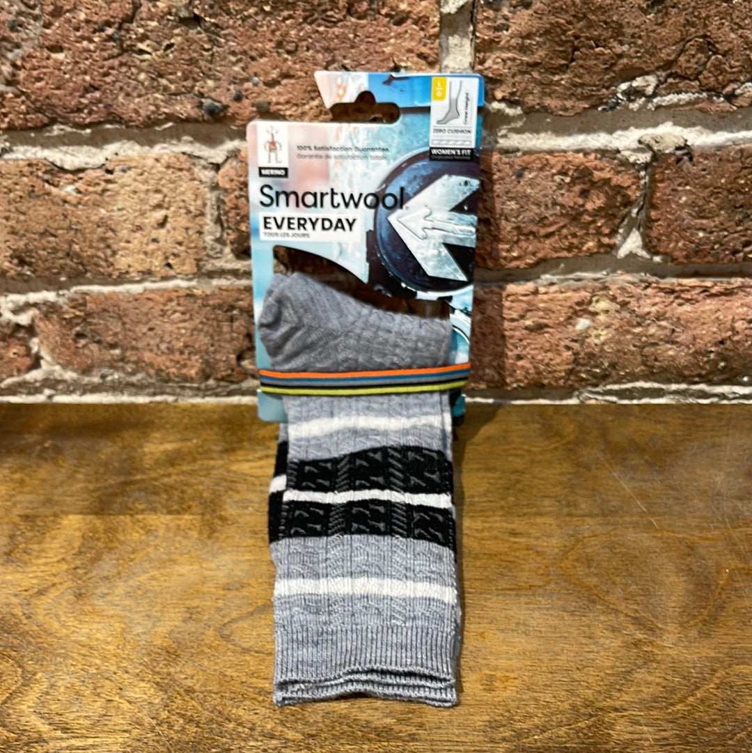 Smartwool Everyday Striped Cable Zero Cushion Crew Socks