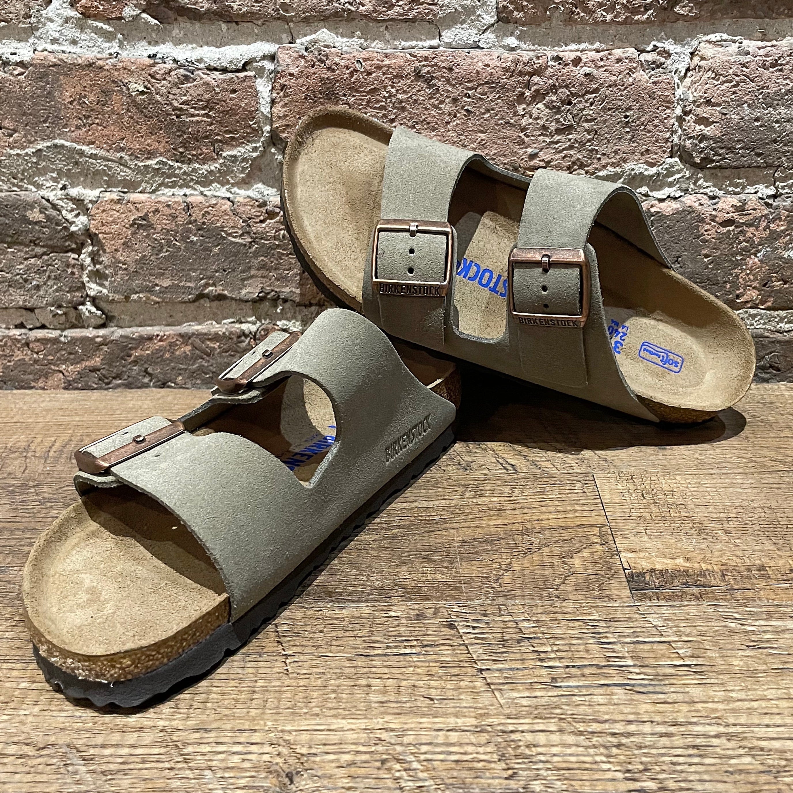 Birkenstock arizona soft hot sale footbed steer taupe