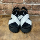 ALL BLACK Puffy Flatform Cross Sandal