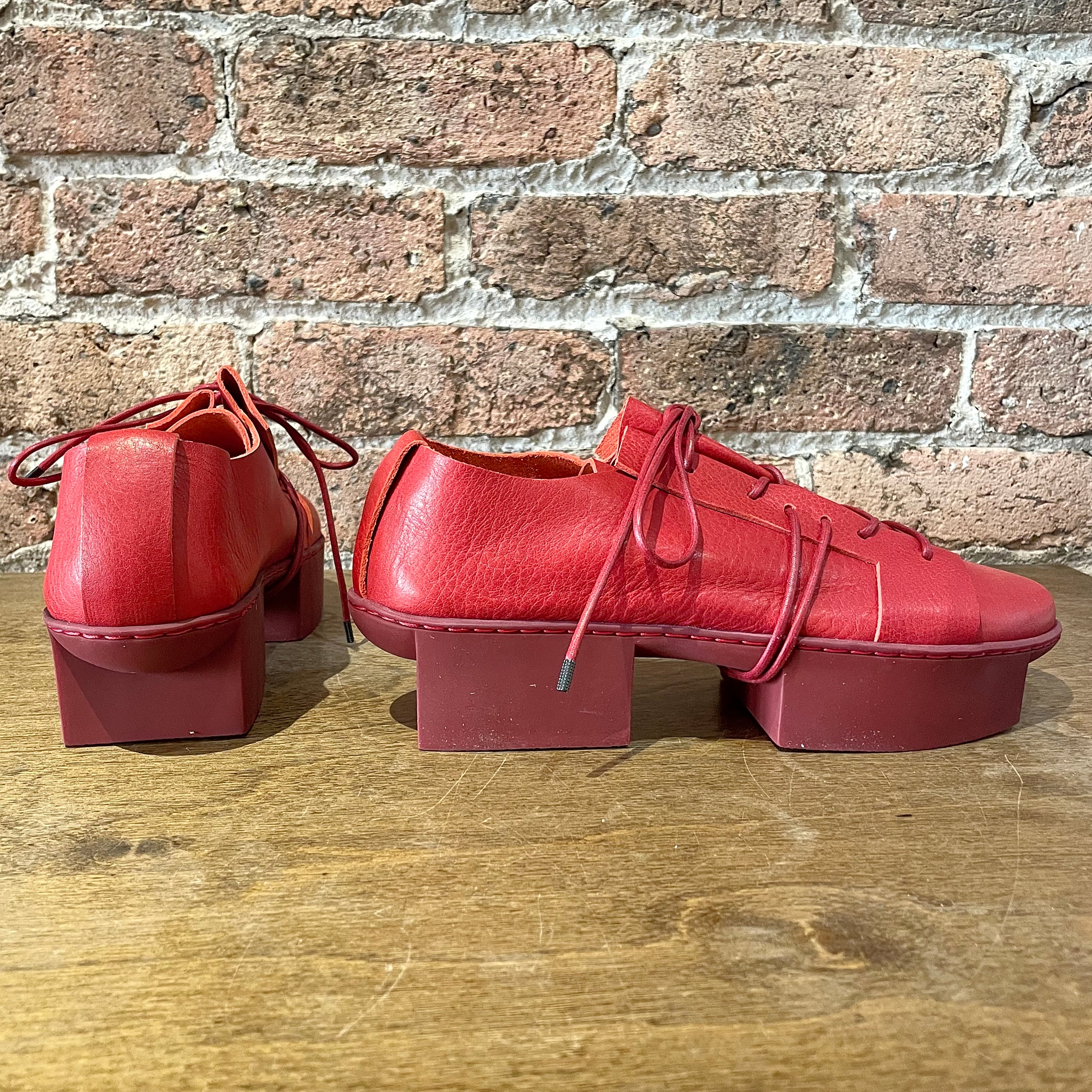 Trippen Rift Red Flatform Lace – shoostore